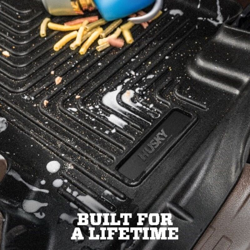 Ford F-250 Super Duty Floor Liners - Front + Rear - Husky Liners - WeatherBeater Combo - Black - `12-`27